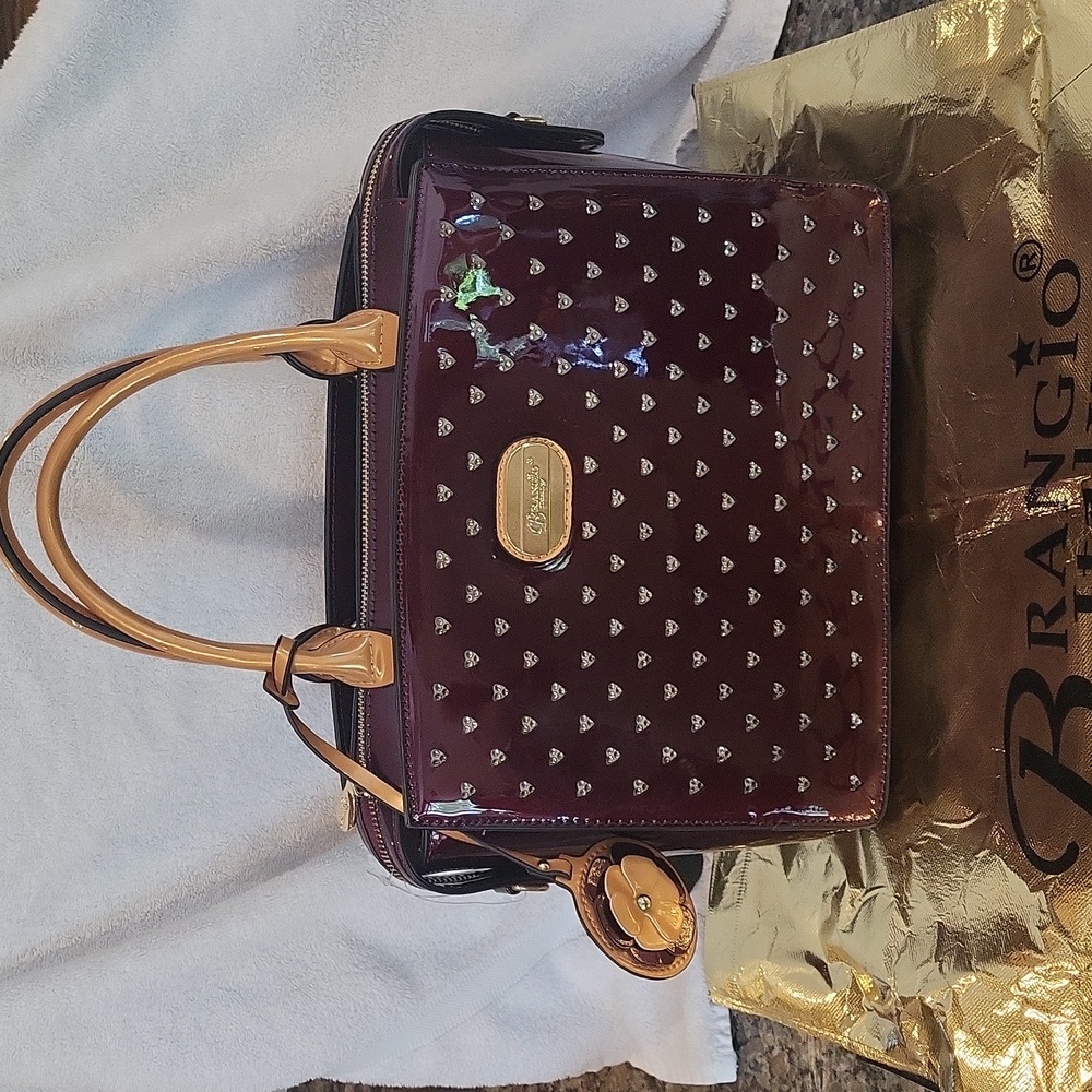 Brangio new w tags purse red tinkle star  w dust bag detachable  shoulder straps